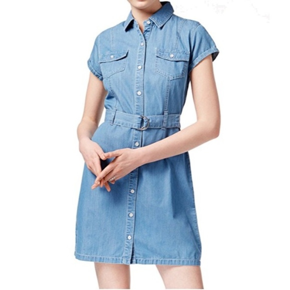 American Rag Belted Denim Shirt Dress - NWT